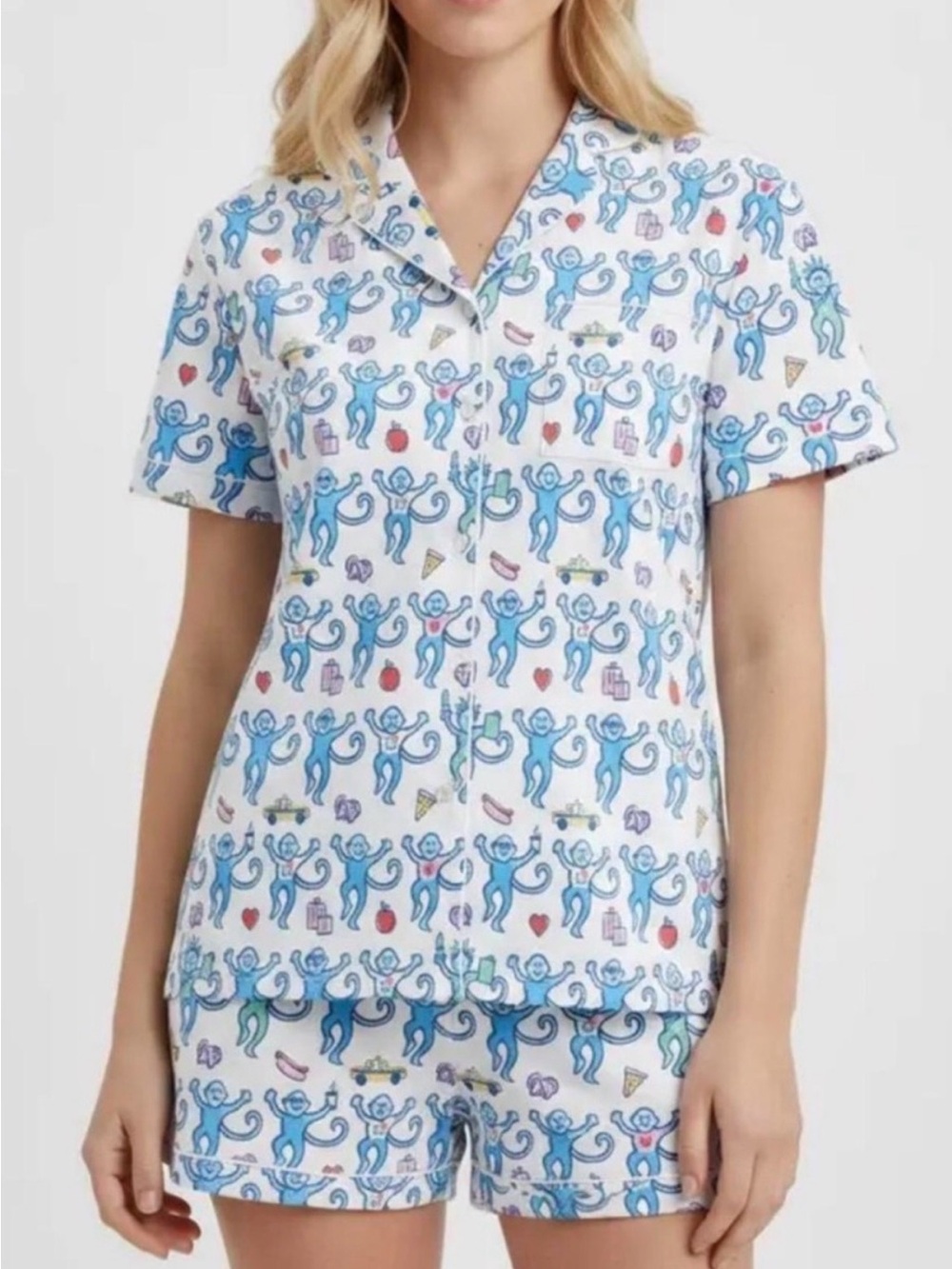 Roller Rabbit New York Limited Edition Monkey Print Pima Cotton Pajama Set